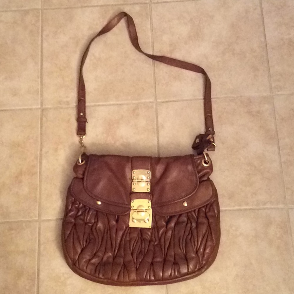 Miu Miu Chocolate Brown Satchel with Gold Hardware